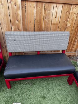 4 metal benches
