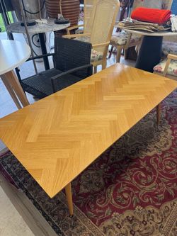Wood Herringbone Top Coffee Table