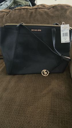 Michael Kors Maggie Black Leather Tote Bag