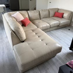 GREAT CONDITION Tan Leather Couch