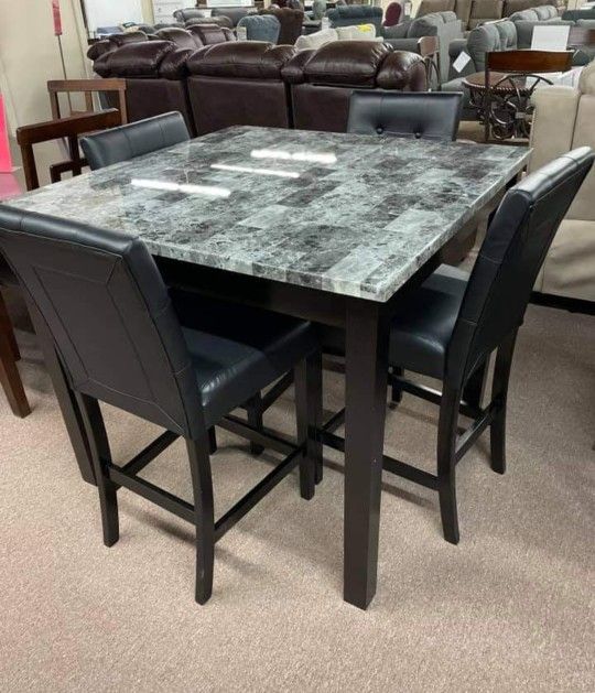 Brand 🆕🫕 Dining Room Counter Height Dining Table and Bar Stools (Set of 5) ❗İn Stock 