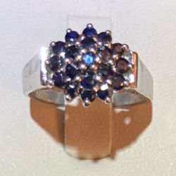 Genuine Sapphire set In Sterling Silver