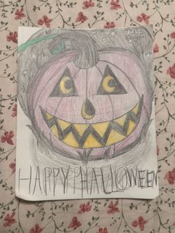 Original Halloween Jack-O-Lantern Hand-Drawn Art