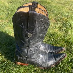 Wild West Boots 950505 men’s Black Genuine Leather Stingray Cowboy Boots Size 8