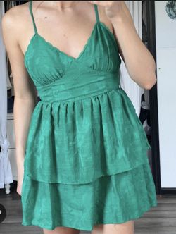 NWT Wild Fable Green Ruffle Tiered Shirt size LARGE Adjustable Strap