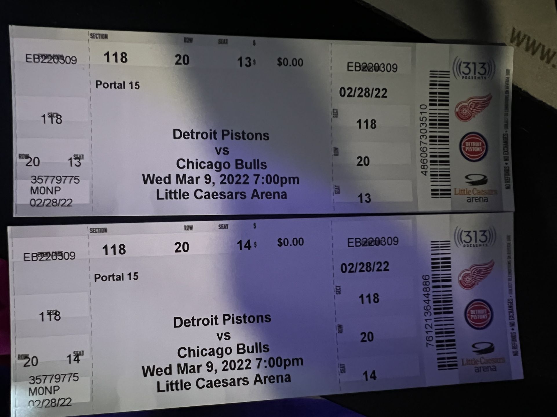 Pistons vs Bulls tickets 