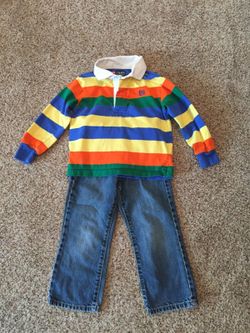 Size 3T Boys Chaps Shirt & Old Navy Jeans