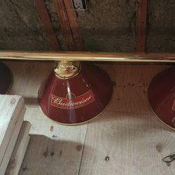 Red Budweiser Pool Table Light Chandelier