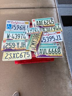 10 license plates.