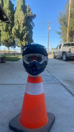 Dirt bike  helmet.        Goggles included