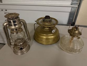 Vintage Oil Lamp Lot of 3