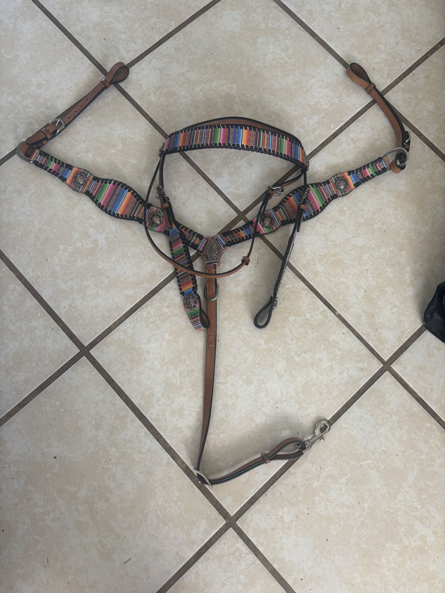 Hot Head Stalls Leather Tack Set