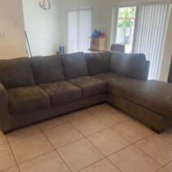 Large Grey L-Shaped Couch