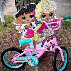 LOL Surprise girls bike, 16-inch wheel, Pink with  2 posters of lol Surprise girls (pre-owned)