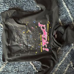 AUTHENTIC Sp5der Hoodie Black Size Medium