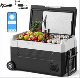 Portable Electric Cooler with Wheels and App Control