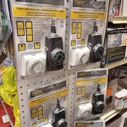 DEFIANT OUTDOOR LIGHT- SENSING TIMER AND INDOOR BASIC TIMER COMBO EACH