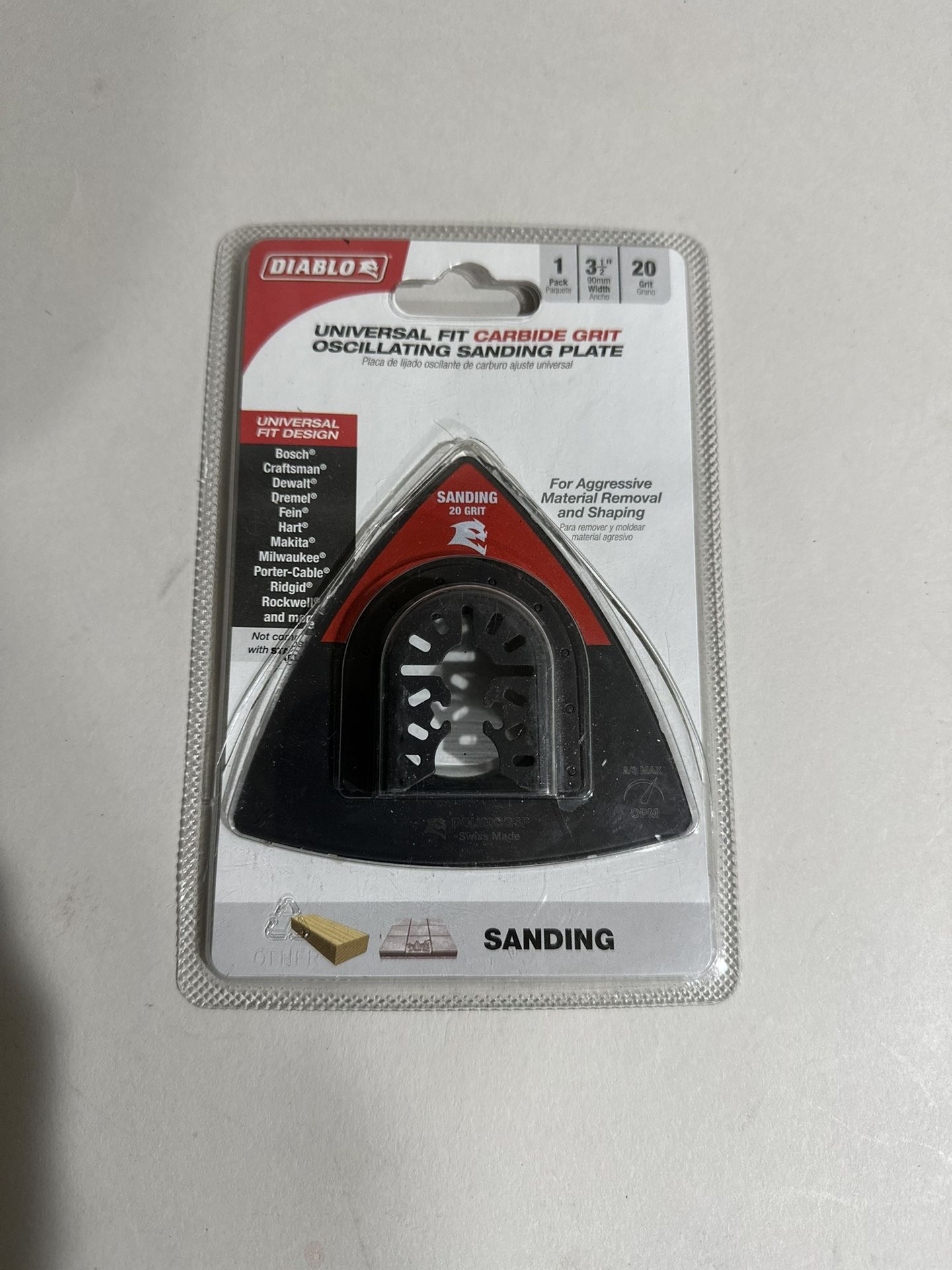 New DIABLO 3-1/2 in. 20-Grit Universal Fit Carbide Grit Oscillating Sanding Plate