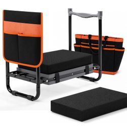 Garden Kneeler and Seat, 3.82" Extra-Thick Double Cushion Support