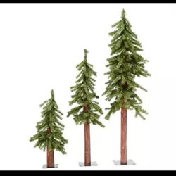 Vickerman 2 ft. 3 ft. & 4 ft. Unlit Natural Alpine Artificial Christmas Tree Set