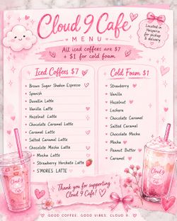 Cloud 9 Cafe Iced Coffees