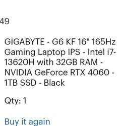 Gigabyte G6 Gaming Laptop