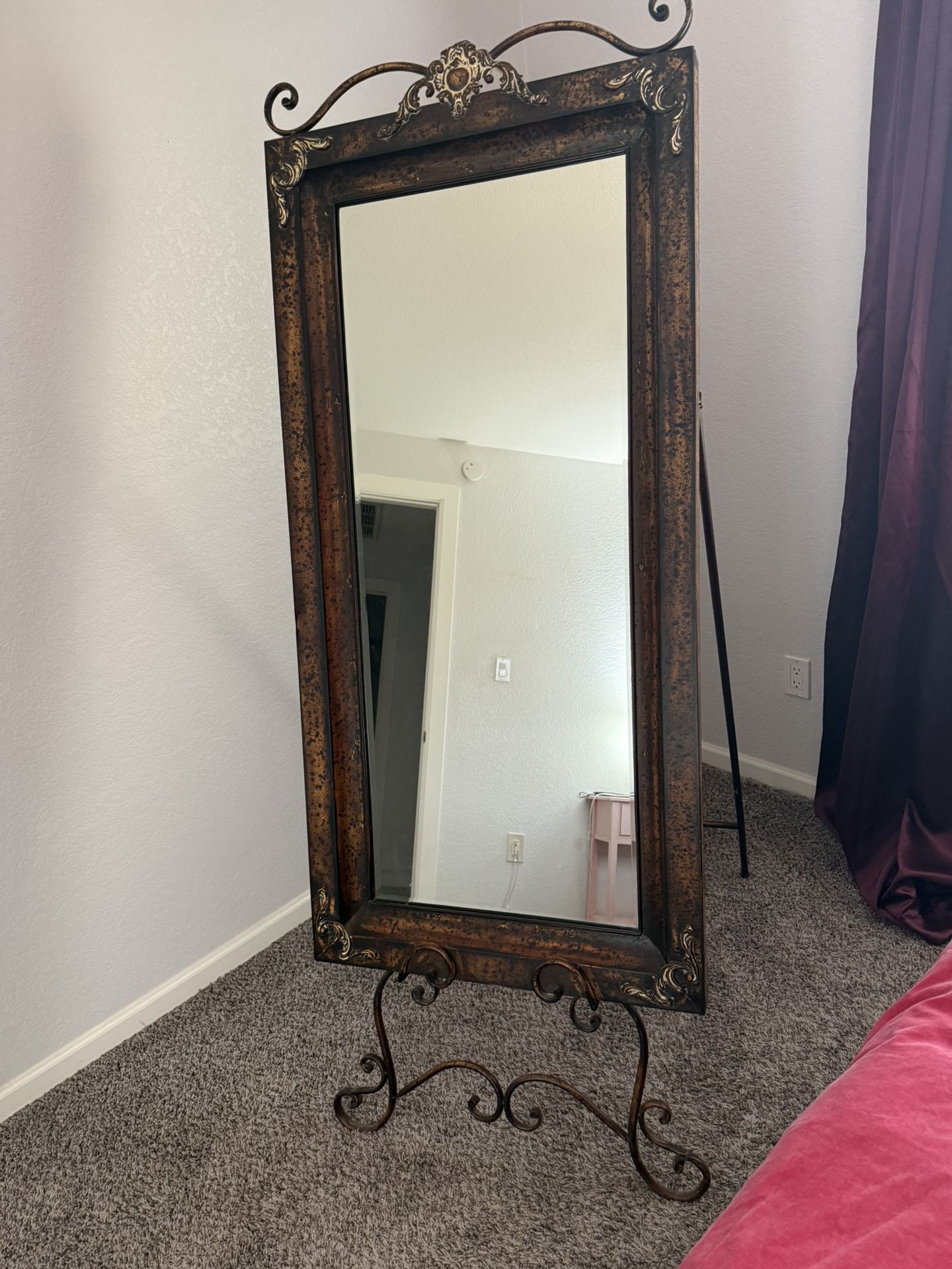 Full Length Antique Easel Standing Mirror Home & Garden