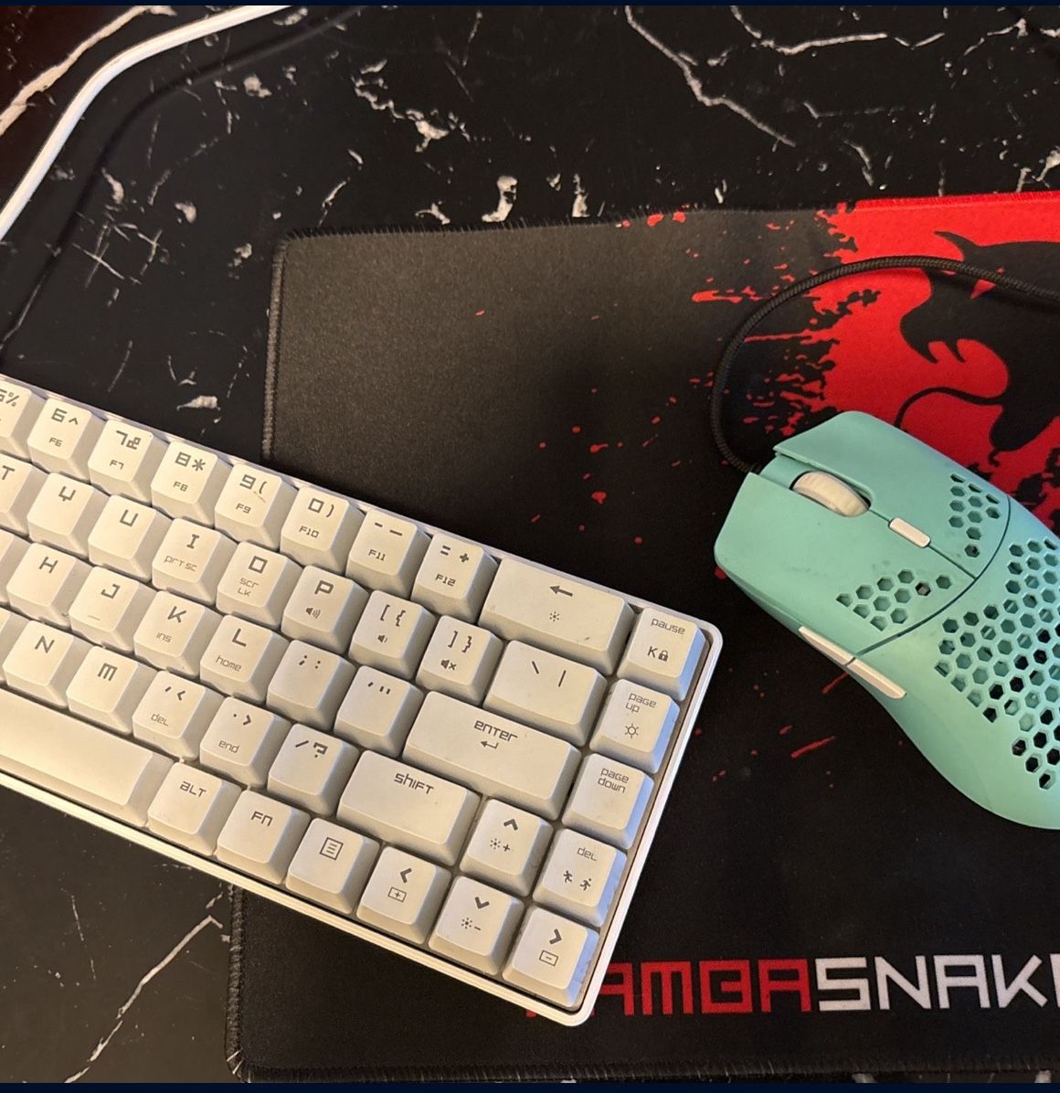 60% Mk14 Wired 68 keys Mechanical Gaming keyboard and mouse. Blue switches.