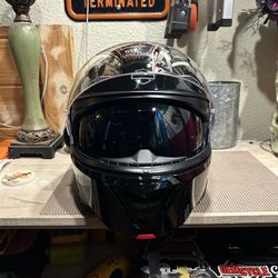 H-D CAPSTONE SUN SHIELD III H35 MODULAR HELMET - GLOSS BLACK (Size M)