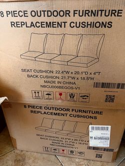 Never used Patio replacement cushions