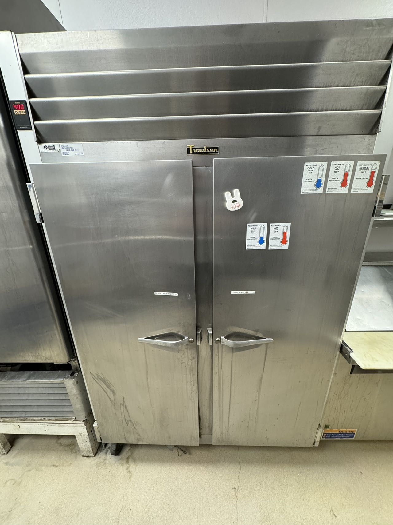 Traulsen 2 section reach in refrigerator
