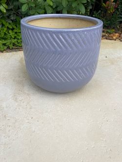 Lavender Ceramic Planter Pot with Chevron Texture