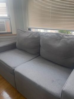 Gray Fabric Two-Seat Sofa