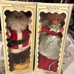 vintage animated Santa and Mrs Claus Christmas 