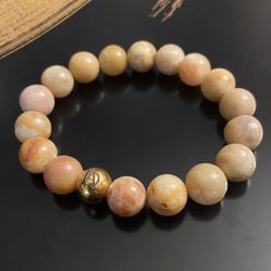 DeMarcus Alexan 10mm Light Orange Amazonite Bracelet 