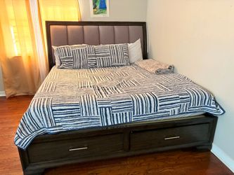 Bed with mattress
