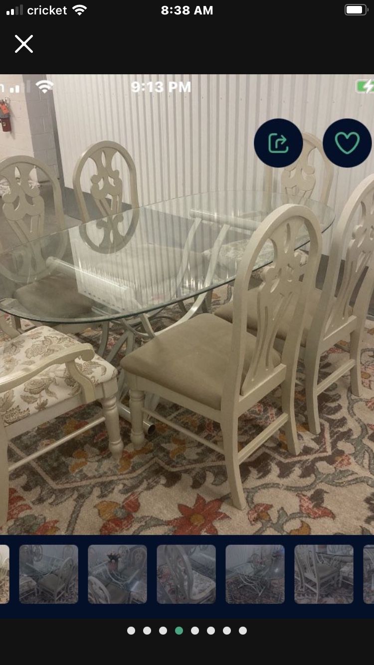 Dinning Room Glass Top ,6 Chairs $350, cGHENT Norfolk $350 for all six