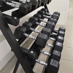 NEW DUMBBELL SET 5-50 WITH RACK 