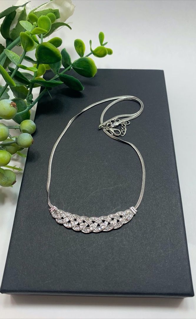 Romantic Choker Chain Necklace, Silver Color