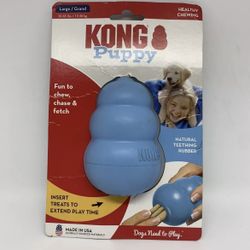 KONG Puppy Large Teething Chew Toy Treat Dispenser Rubber Blue