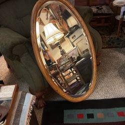 Solid Oak Beveled Mirror 