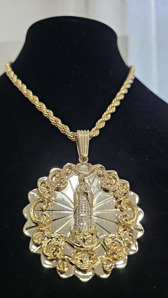 I Deliver 14k Gold Plated Chain And Pendant