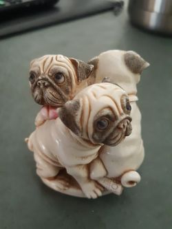 PUG pugs dog dogs trinket resin box