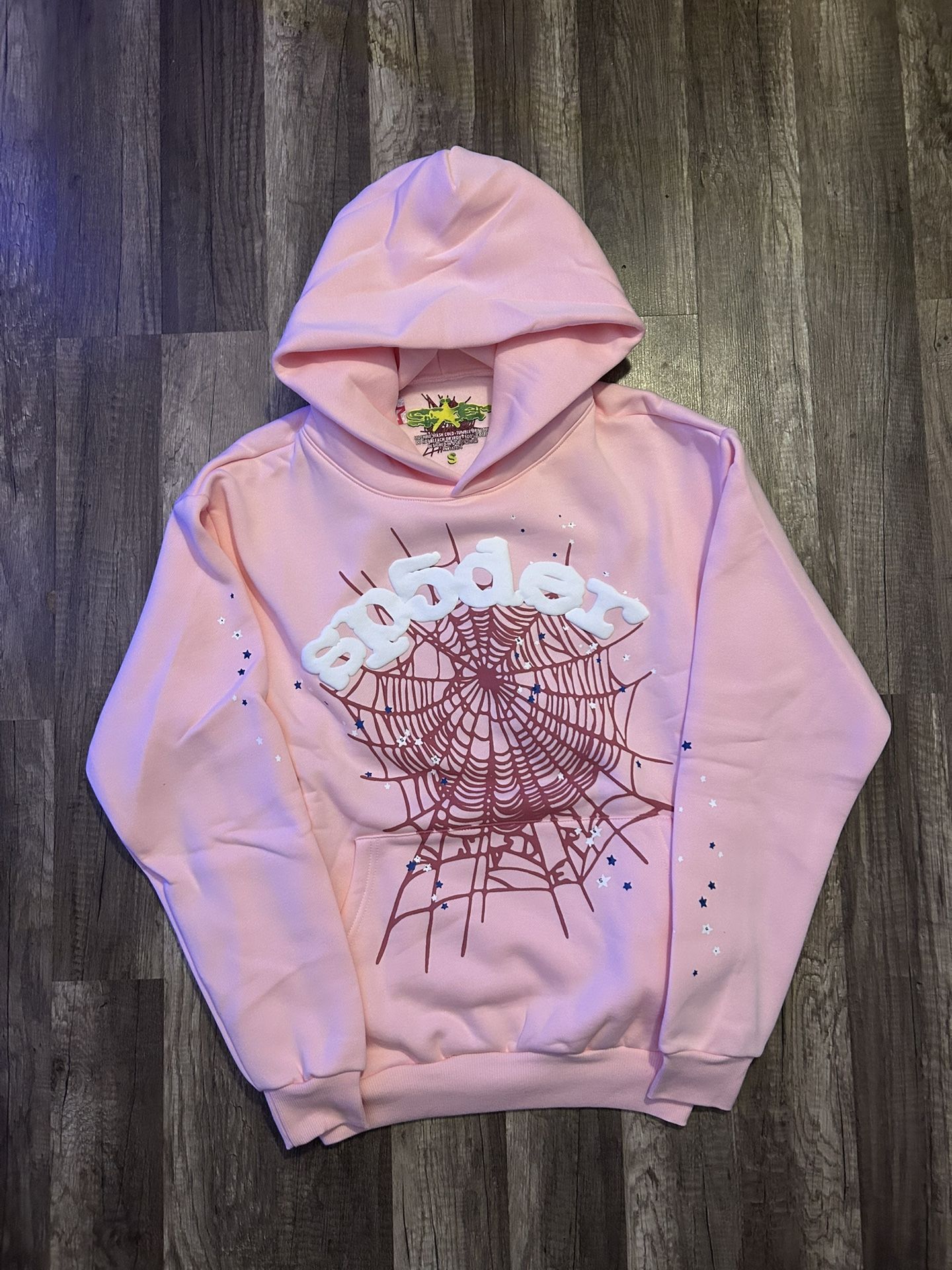 Sp5der OG Web Hoodie Pink Small
