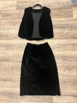 Handmade 2-piece Suede vest and long skirt size medium/large