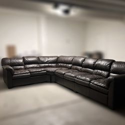 Brown Leather Sofa 
