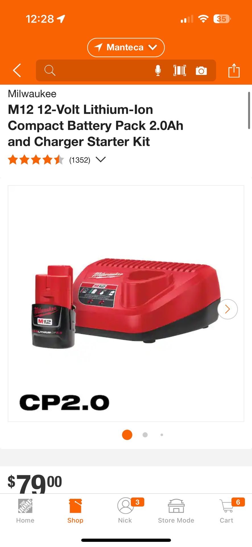 M12 12-Volt Lithium-Ion Compact Battery Pack 2.0Ah and Charger Starter Kit