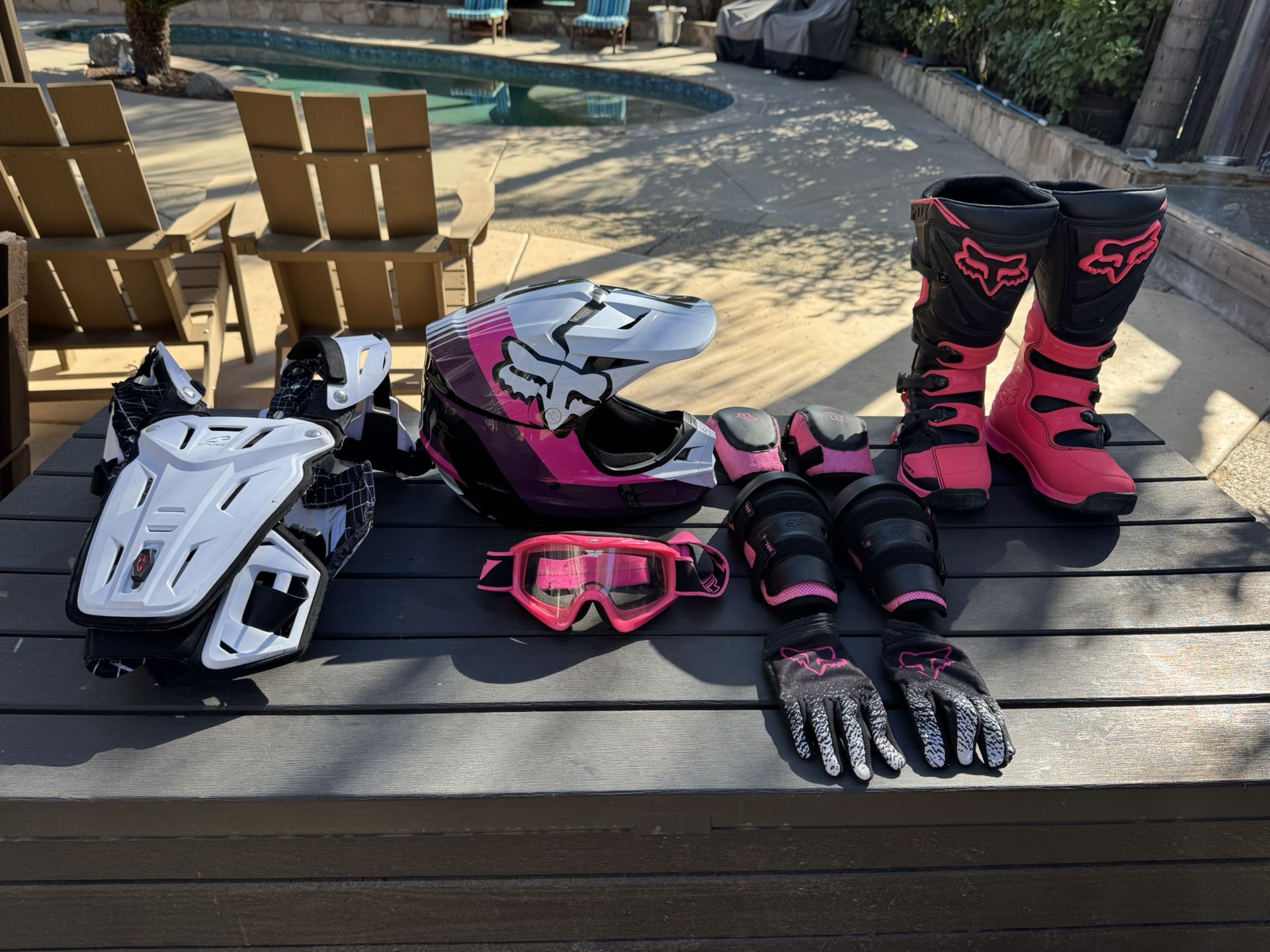 Girls Motocross Gear Fox MX Boots Helmet Etc.