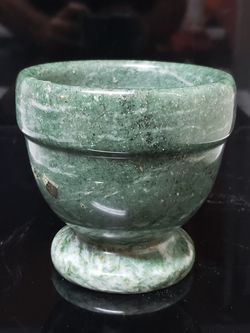 Jade green marble apothecary bowl