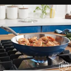 Cacerola azul de acero inoxidable princess house 10”